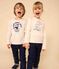 Tee-shirt manches longues en coton enfant fille écru AVALANCHE