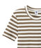 T-shirt femme en côte originale rayée marron SHITAKE/blanc MARSHMALLOW