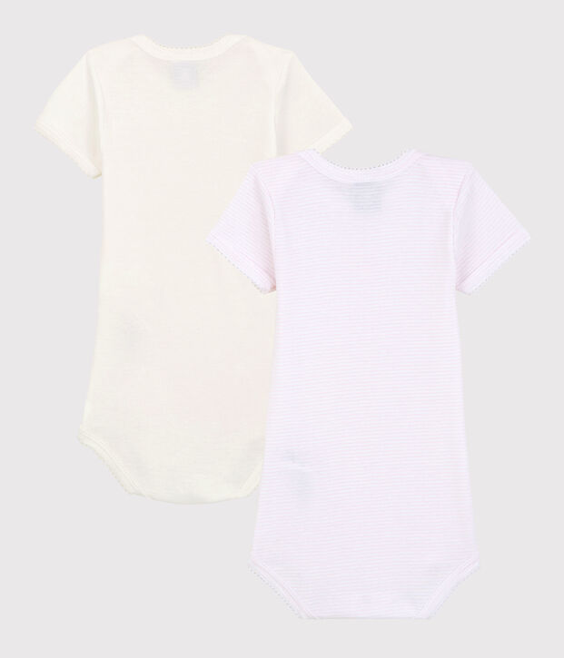 Lot de 2 bodies manches courtes en coton multicouleur