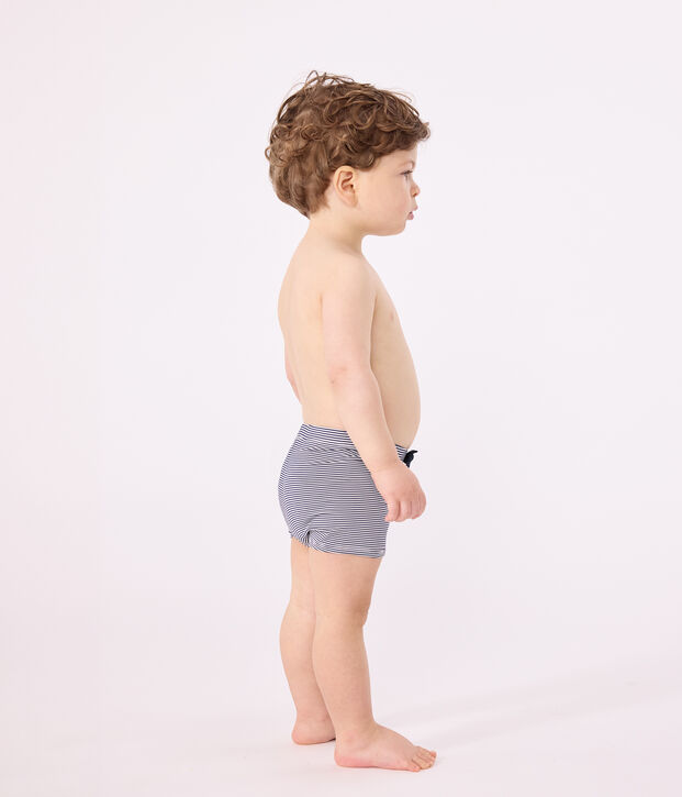 Zwemshort voor baby's blauw/wit