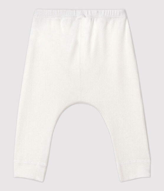 Baby boxershort van biologisch 2x2 ribkatoen wit MARSHMALLOW