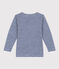 Gestreept T-shirt met lange mouw uit katoen voor kinderen blauw MEDIEVAL/wit MARSHMALLOW