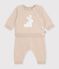 Ensemble b&eacute;b&eacute; en tricot &agrave; motif beige chin&eacute;