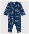 Dors-bien sans pieds toile de Jouy Paris bébé en coton bleu MEDIEVAL/blanc ECUME