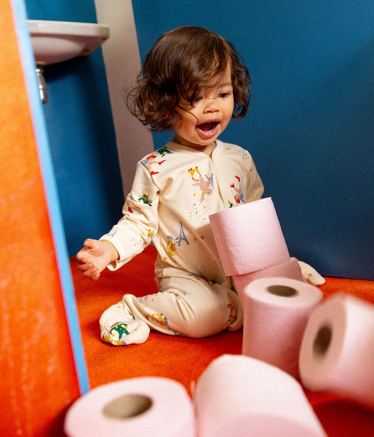 Paris slaappakje voor baby's in molton ecru/multicouleur