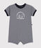 Combinaison courte en jersey bébé bleu SMOKING/blanc MARSHMALLOW