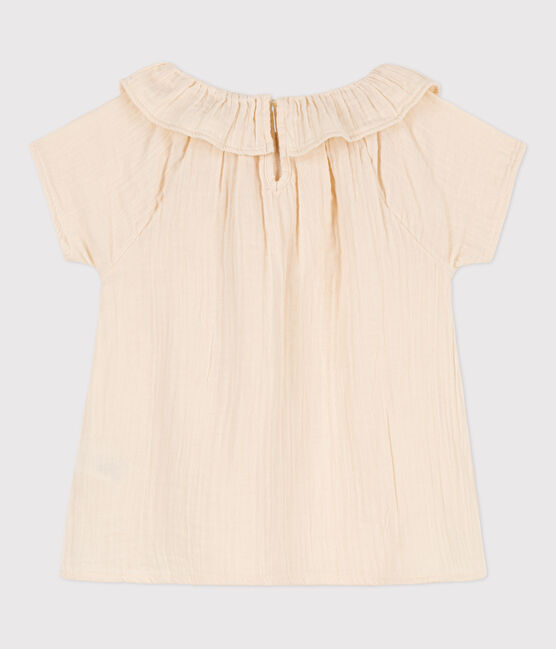 Blouse en gaze de coton enfant fille écru AVALANCHE