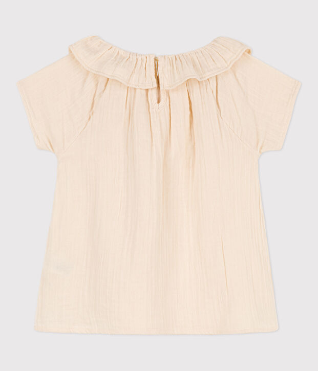 Blouse in biokatoenen materiaal voor meisjes ecru