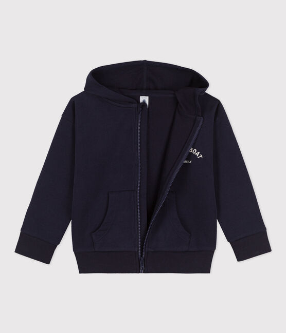 Sweatshirt zippé Petit Boat à capuche enfant fille / garçon bleu SMOKING