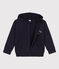 Sweatshirt zippé Petit Boat à capuche enfant fille / garçon bleu SMOKING