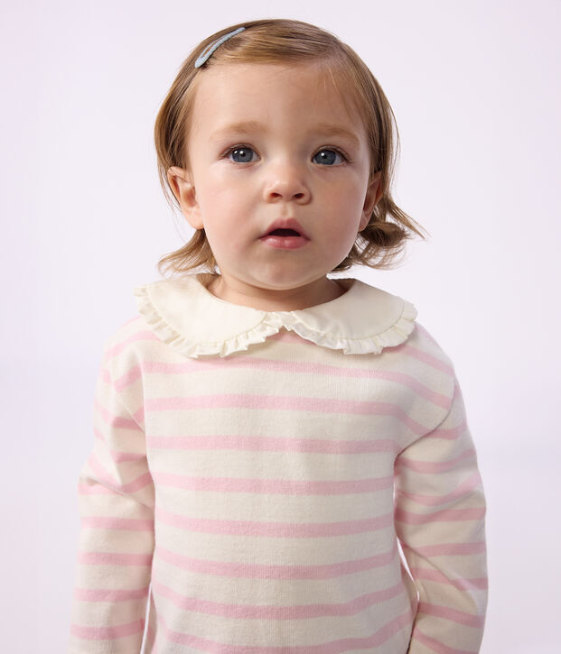 Marini&egrave;re &agrave; col b&eacute;b&eacute; en coton rose/rose