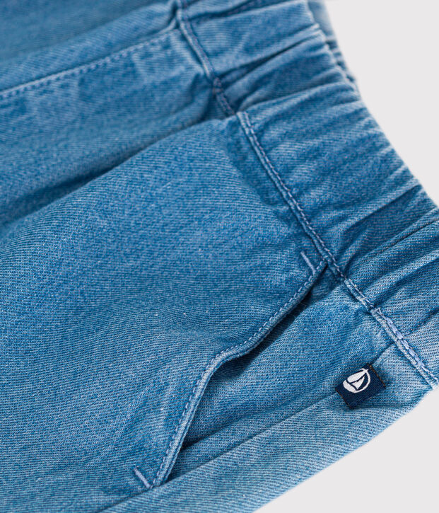 Short van lichte denim voor baby's blauw