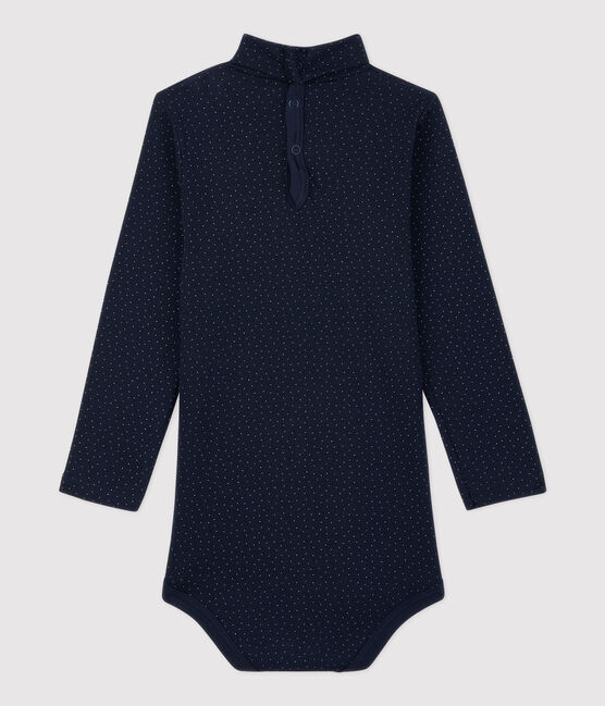 Body en coton bébé. bleu SMOKING/blanc MARSHMALLOW