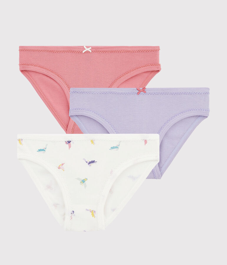 Lot de 3 culottes imprim&eacute; oiseau petite fille variante 1