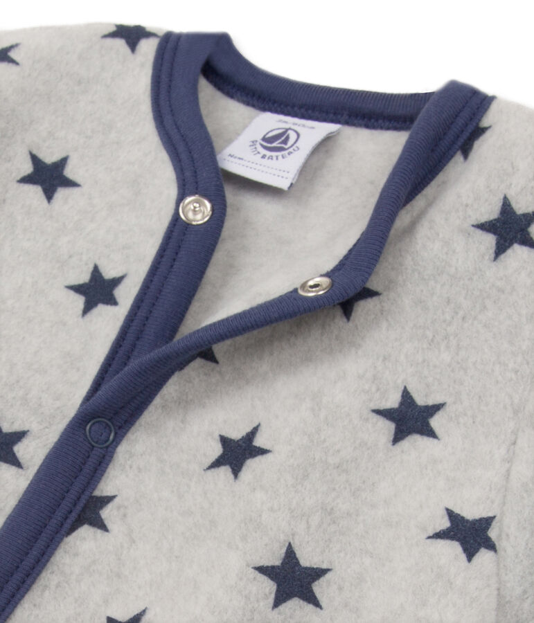 Combichaud b&eacute;b&eacute; gar&ccedil;on en polaire imprim&eacute; gris/bleu