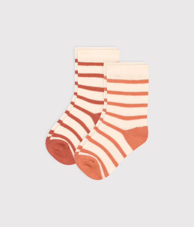 Lot de 2 paires de chaussettes rayures b&eacute;b&eacute; multicouleur