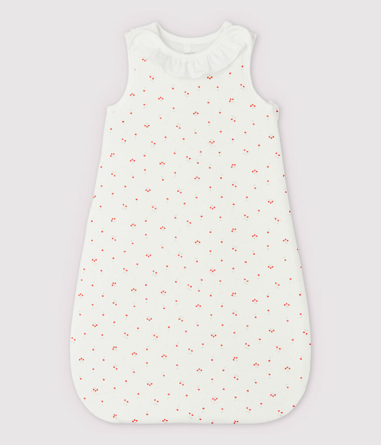 Gigoteuse cerise &agrave; collerette b&eacute;b&eacute; en coton biologique blanc/multicouleur