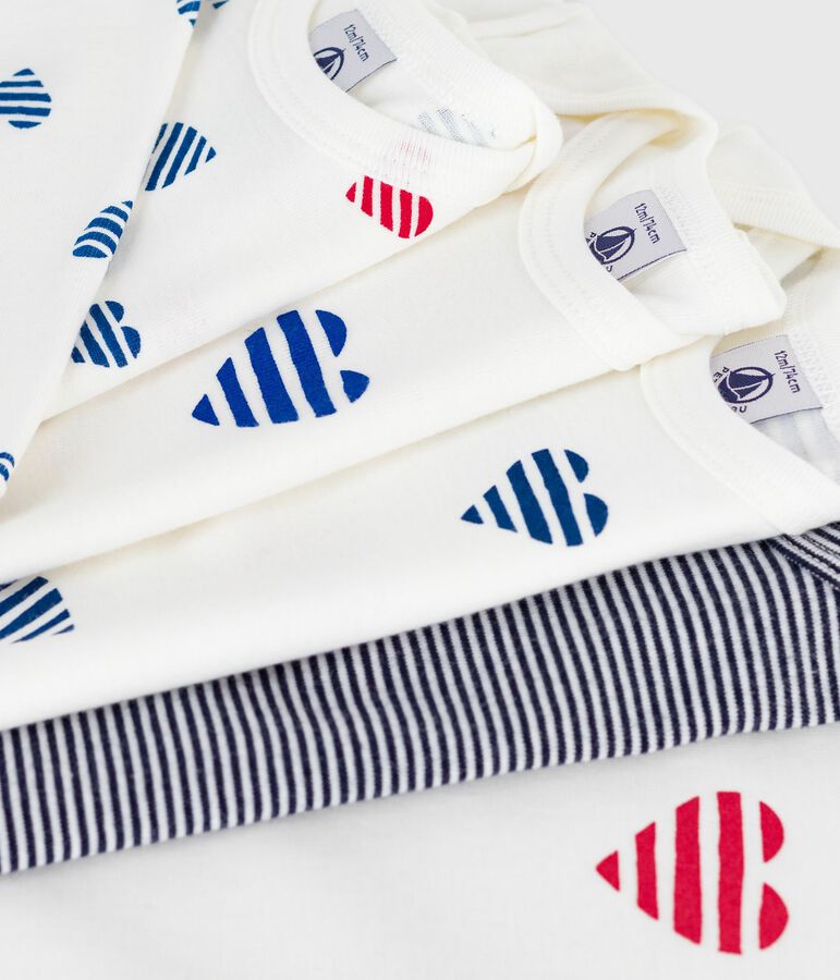 Lot de bodies manches longues en coton imprim&eacute; c&oelig;urs b&eacute;b&eacute; multicouleur