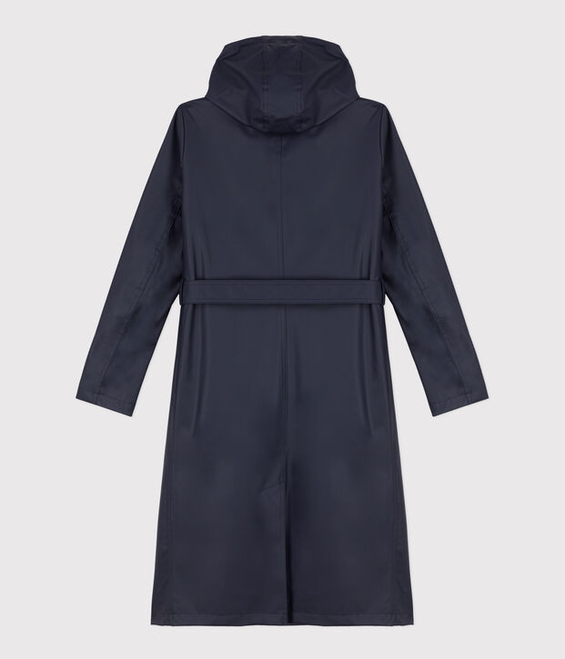 Trench &agrave; capuche Femme bleu marine