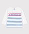 Tee-shirt manches longues en jersey bébé blanc MARSHMALLOW/bleu BRASIER
