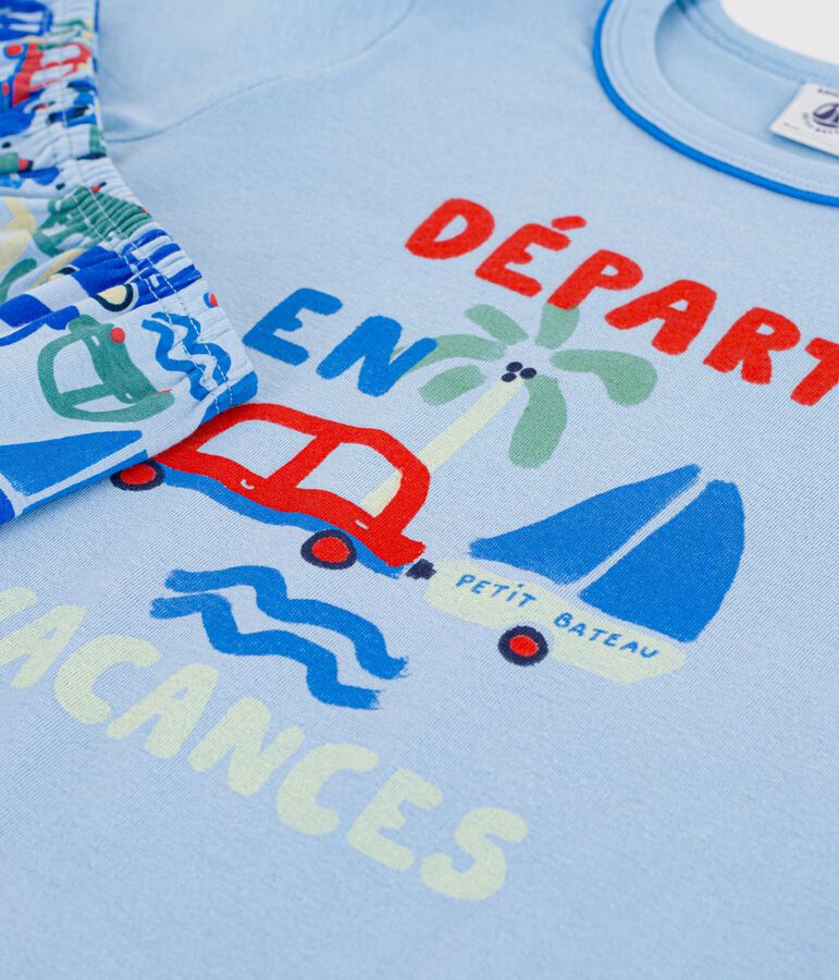 Katoenen korte kinderpyjama met autootjesprint FLO/ MULTICO