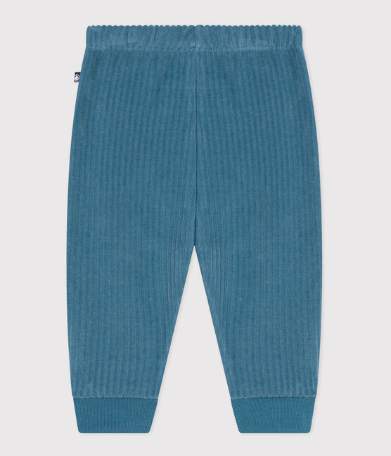 Fluwelen broek voor baby's blauw POLOCHON