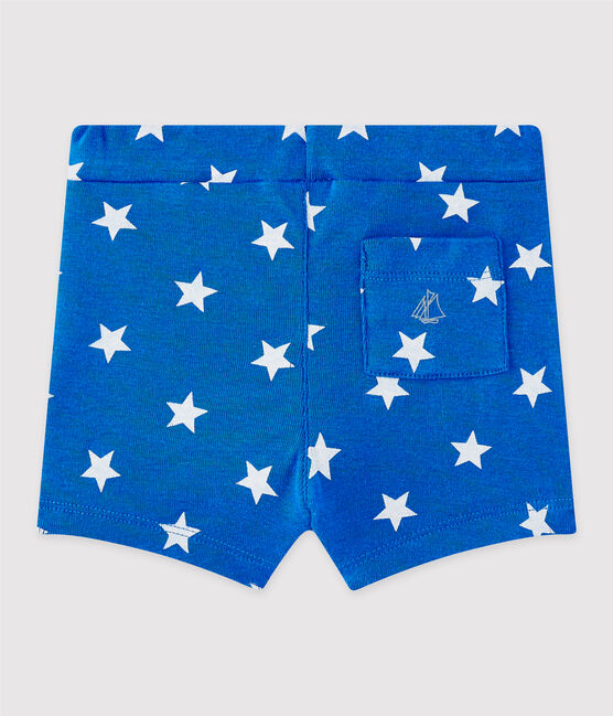 Short bébé garçon imprimé bleu PERSE/blanc MARSHMALLOW