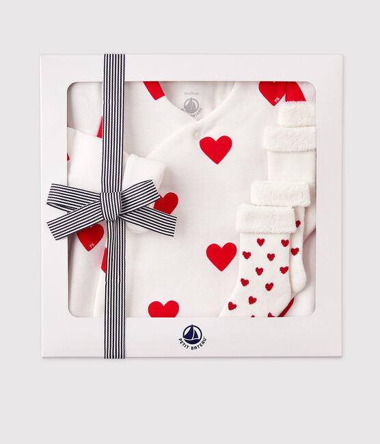 Geboortegeschenkset met hartjes variante 1