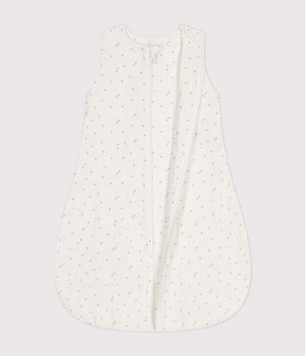 Katoenen babytrappelzakje TOG 1 wit/grijs