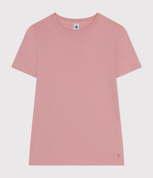 Effen katoenen T-shirt L'Iconique voor dames roze