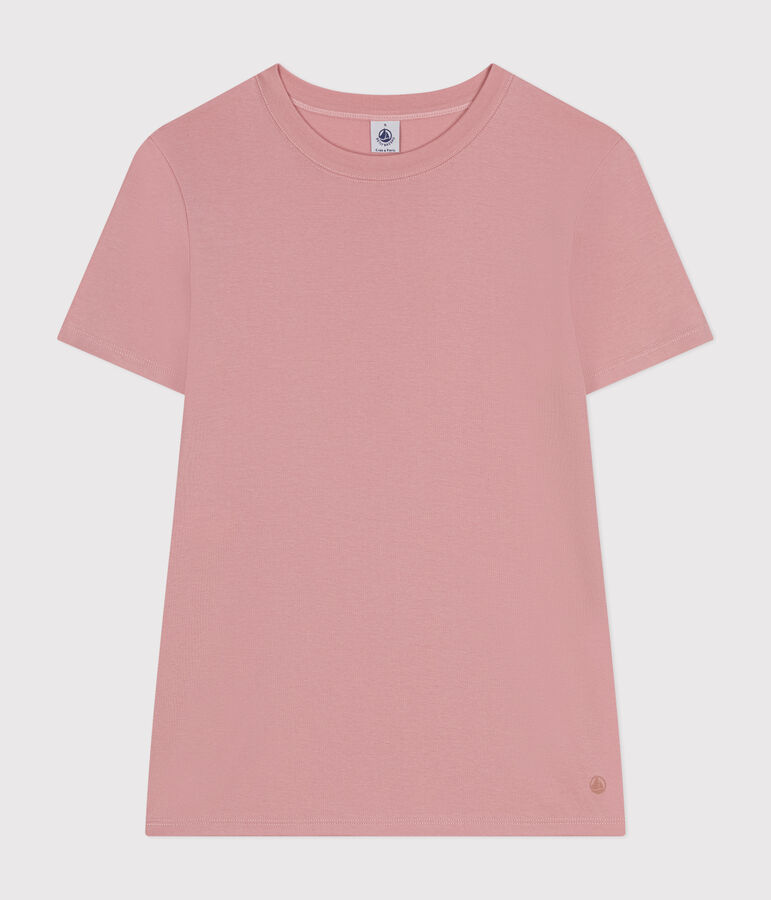 Effen katoenen T-shirt L'Iconique voor dames roze