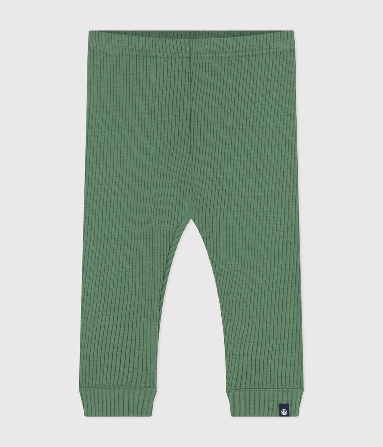 Legging en coton b&eacute;b&eacute; vert PALMERAIE