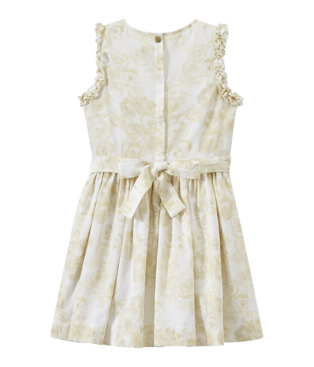 Robe fille sans manches imprim&eacute;e blanc/multicouleur