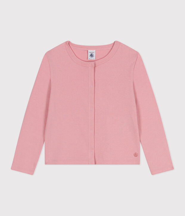 Effen katoenen cardigan voor kinderen roze