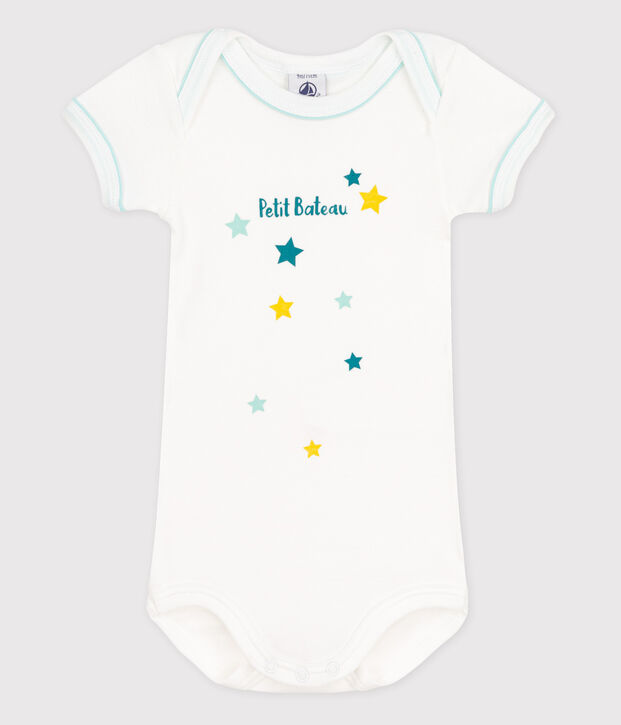 Babybody met korte mouwen wit