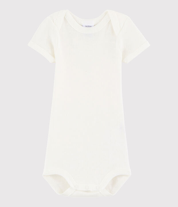Body manches courtes b&eacute;b&eacute; fille-gar&ccedil;on blanc