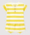 Ensemble 2 pièces rayé en jersey bébé jaune ORGE/blanc MARSHMALLOW