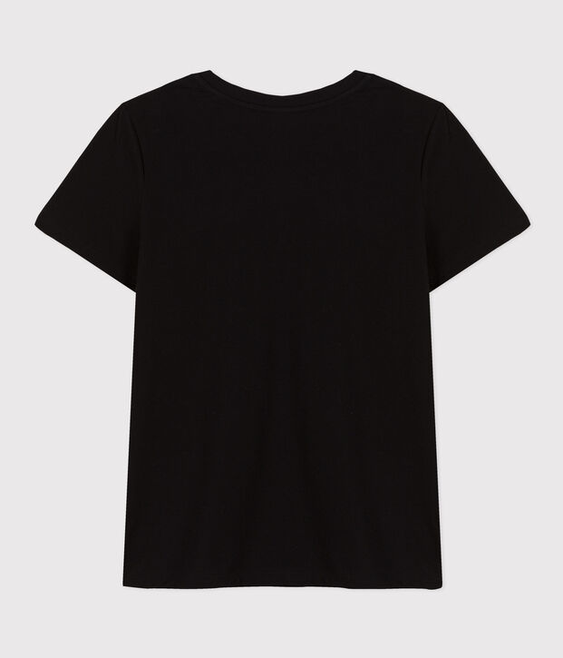Le Droit, T-shirt met korte mouw en ronde hals van dunne jersey voor dames zwart
