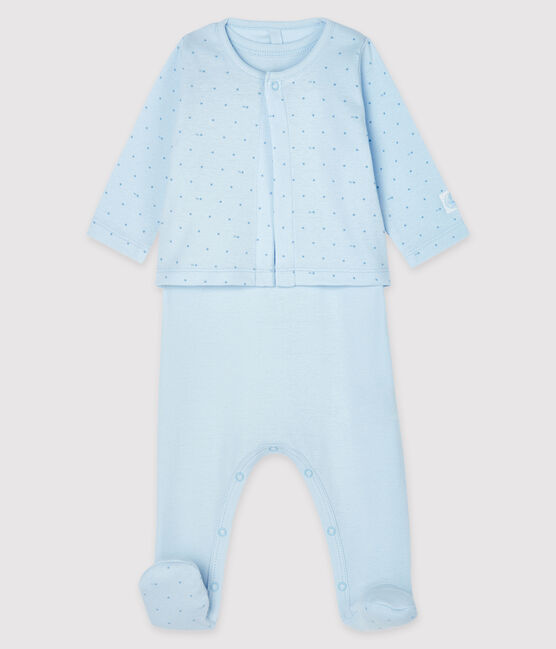 Ensemble bébé 2 pièces en côte bleu FRAICHEUR/bleu ACIER