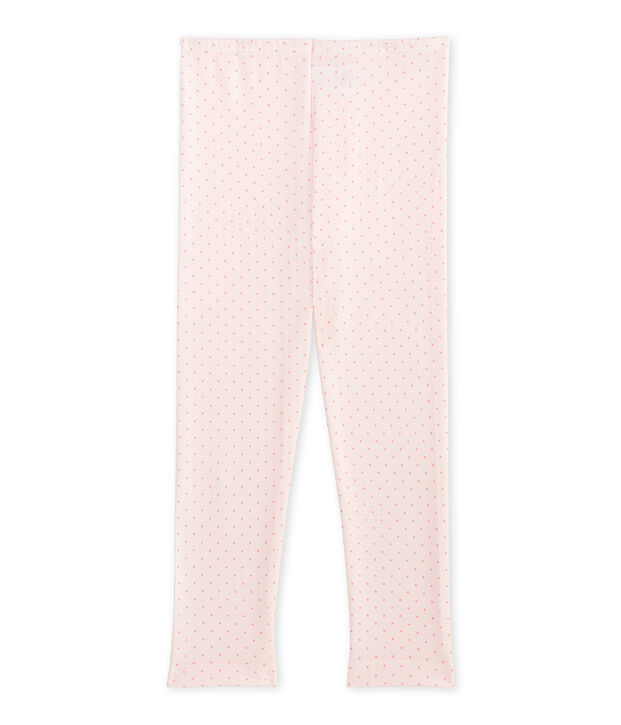Lange meisjeslegging in wol/katoen roze/roze