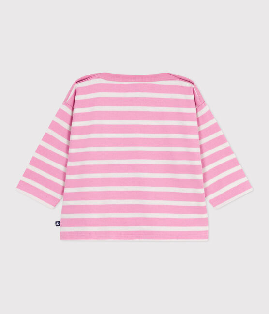 Katoenen babytruitje met matrozenstreepjes roze BOUDOIR/ MILK