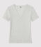Tee-shirt L'ICONIQUE col V en coton Femme gris BELUGA CHINE