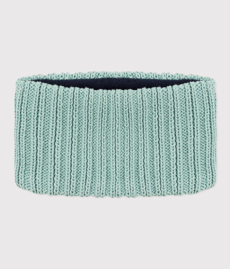 Snood en tricot doubl&eacute; en polaire b&eacute;b&eacute;/enfant gar&ccedil;on-fille vert PAUL