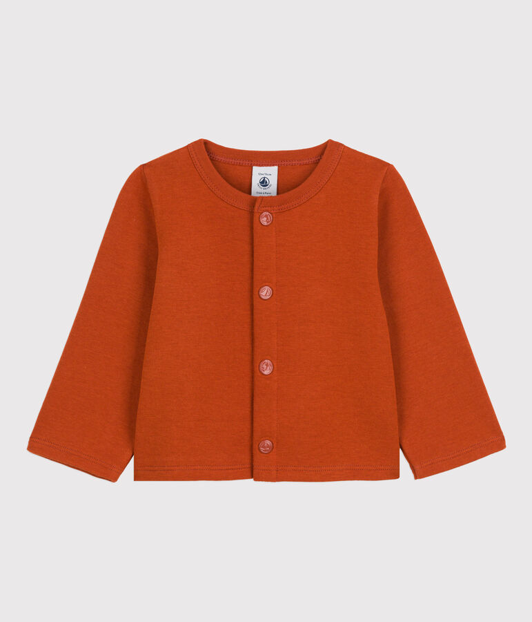 Cardigan b&eacute;b&eacute; uni en jersey &eacute;pais marron RUSTY