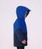 Parka enfant mi-longue unie colorblock bleu/multicouleur