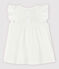 Blouse manches courtes en coton bébé fille blanc MARSHMALLOW