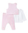 Driedelige set voor babymeisjes wit ECUME/roze VIENNE