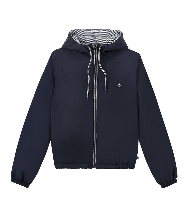 Warm windjack gemixt blauw