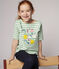T-shirt van jersey met korte mouwen voor meisjes groen ALOEVERA/wit MARSHMALLOW
