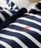 Combipilote microfibre rayure marinière bébé garçon bleu SMOKING/blanc MARSHMALLOW